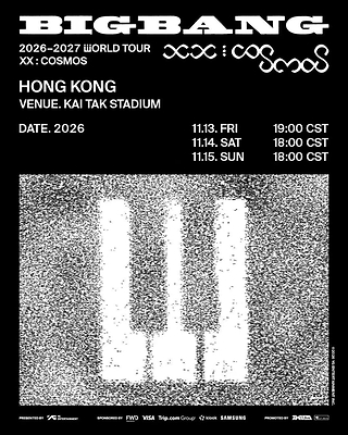 BIGBANG 2026-2027 WORLD TOUR < XX: COSMOS > IN HONG KONG Officially Announced