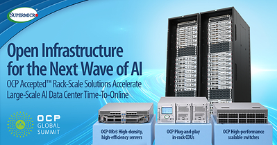 Supermicro Expands Integrated Open Compute Project Portfolio to Accelerate Rack-Scale AI Data Center Deployments OCP-Final OCP-Final Supermicro Expands Integrated Open Compute Project Portfolio to Accelerate Rack-Scale AI Data Center Deployments Supermicro Expands Integrated Open Compute Project Portfolio to Accelerate Rack-Scale AI Data Center Deployments OCP Final