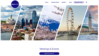 oneworld Relaunches Meetings & Events Sales Tool as New Research Reveals the Future of Global Gatherings  oneworld Relaunches Meetings &amp; Events Sales Tool as New Research Reveals the Future of Global Gatherings oneworld Meetings Events landing page