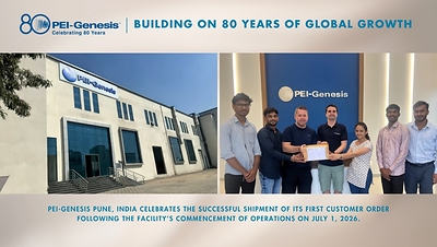 PEI-Genesis Expands Asia-Pacific Capabilities with 6th Value-Add Production Facility in Pune, India pei-genesis expands asia-pacific capabilities with 6th value-add production facility in pune, india PEI-Genesis Expands Asia-Pacific Capabilities with 6th Value-Add Production Facility in Pune, India 20260831032924EDT image 1