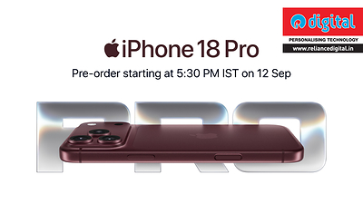 The Wait Is Over: iPhone 18 Pro Pre-booking Opens at Reliance Digital on 12th September, 2026 the wait is over: iphone 18 pro pre-booking opens at reliance digital on 12th september, 2026 The Wait Is Over: iPhone 18 Pro Pre-booking Opens at Reliance Digital on 12th September, 2026 Reliance Digital iPhone 18